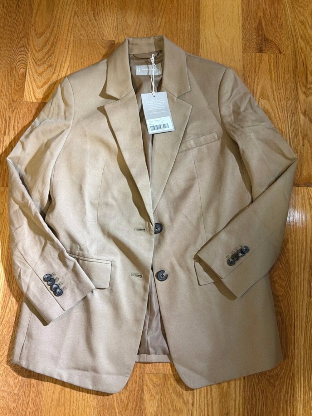 Everlane Oversized Blazer Buttersmooth Ash Brown Size 00 NWT